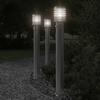 VidaXL Outdoor Floor Lamps with Sensors 3 Pcs Stainless Steel, Outdoor Ground Lighting, Ground Lighting of 4006368
