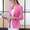 Весенне-осенний тонкий пиджак, женский короткий костюм розового, розового, желтого цвета, пиджак