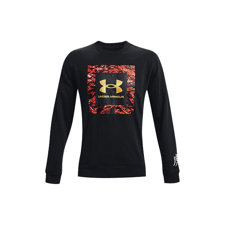 Under Armour Cny Rival New Year Series Fleece Warm Pullover Sports Sweatshirt Men Sweatshirt Black 1366426-001