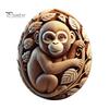 Animal Easter Carving Craft Egg Wooden Owl Squirrel Monkey Animals Carved Eggs for Home Tiered Tray Table Decor