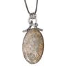 Necklace Fossil Coral Gemstone Handmade Silver Jewelry 2.25"