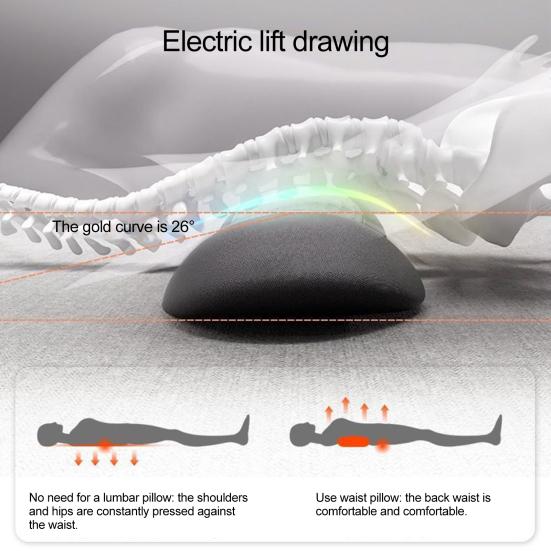 Lumbar Support Pillow Deep Tissue Massager with Heating & Vibration Memory Foam Cushion for Travel Home Office Use