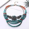 Beaded Bib Necklace Bohemia Vintage Handmade National Beads Multi Layer Colorful Jewelry Necklace for Women