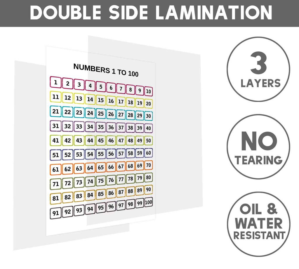 Traceease Educational Poster For Elementary School, Pack Of 25 Laminated Kids Learning Posters