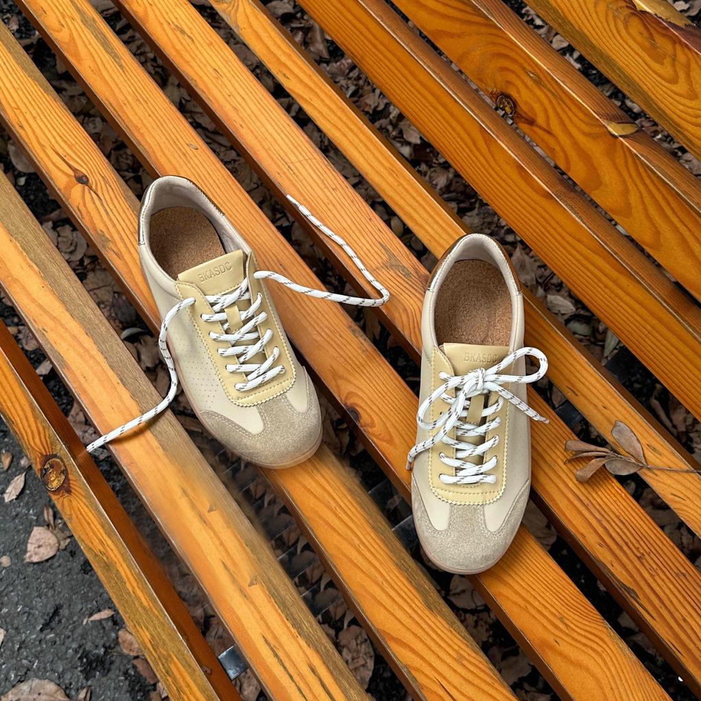 Star with the Same Round Head Contrasting Colors Casual Versatile Little White Shoes Fashionable and Comfortable Breathable Lace-up Sports Little Whi