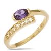 Gold Plated Ring 'Celestina' Golden Purple - 7 Mm