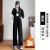 Narrow Banana Sweatpants Women's Autumn and Winter New Small High Waist Drape Wide Leg Pants Fleece Sweatpants