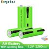 AA Rechargeable Battery 1.2V Ni-MH 2200mAh with Welding Tabs, for Electric Shavers & Toothbrushes