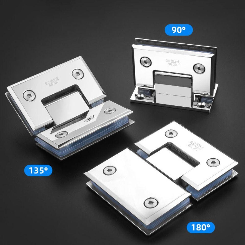 90°/135°/180° Зажим-кронштейн для стеклянной двери Фурнитура для двери из нержавеющей стали Петли для двери ванной комнаты Ванная комната