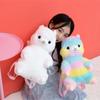 Alpaca Plush Backpack Cartoon Cute Plush Toy Soft Stuffed Animal Shoulder Bag for Kids Girls Birthday Gifts