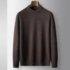 Autumn and Winter Semi-turtleneck Men's Business High-luxury Round Neck Solid Color Bottomed Knitted Sweater