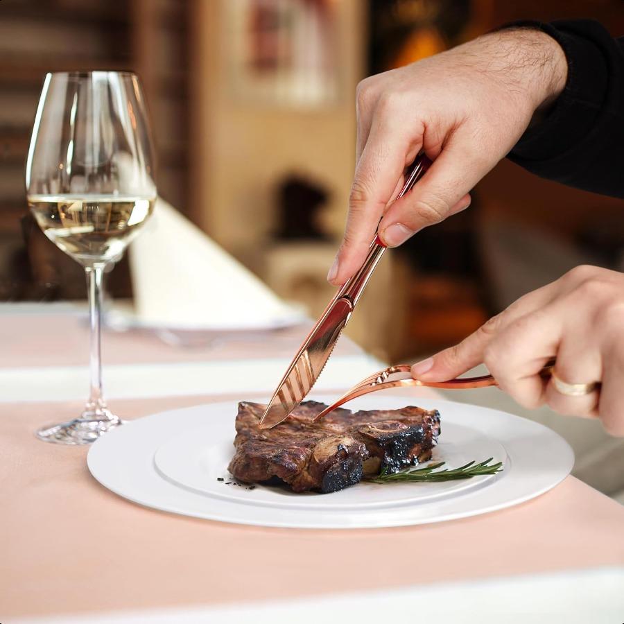 [160 Count] Disposable Silverware Gold Combo Cutlery 80 Forks 40 Spoons 40 Knives Heavy Duty and Durable Gold Plastic Silverwar