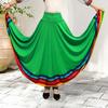 Maxi Skirt Ladies Folk Dance Skirt Elastic Waist Spanish Swing Skirt Rainbow Large Swing Hem Mexican Flamenco Performance Skirt