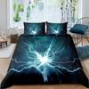Thunder and Lightning Duvet Cover Set Cloud Natural Disaster Landscape Bedding Set for Kid Teen Adult Polyester Comforter Cover