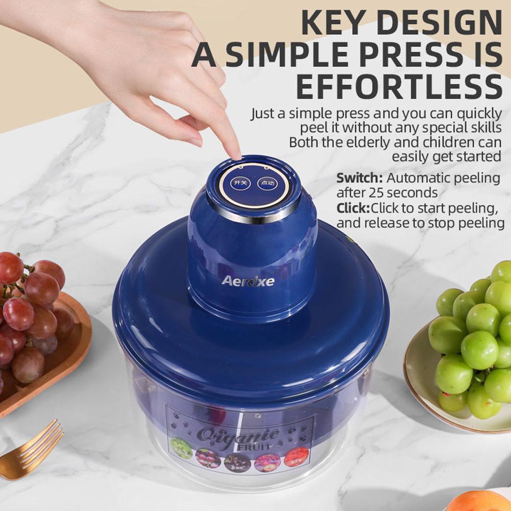 Automatic Fruit Peeler Machine Wireless Portable Grape/Apple/ Garlic/plum/Peach Peeler for Home, Fast & Easy Kitchen Gadget
