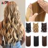 60CM Long Wavy Fish Line Hair Extensions Invisible Wire Secret No Clips In Hairpieces Synthetic Heat Resistant Fiber