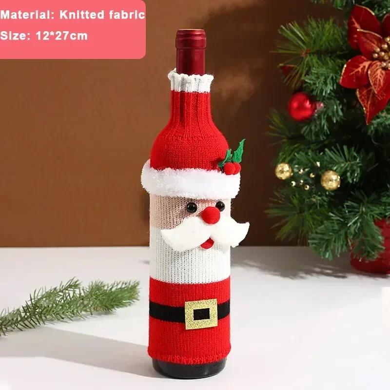 Creative Christmas Wine Bottle Set Snowman Santa Claus Elk Wine Bottles Cover Bags Xmas Party Dinner Table Decor New Year Gifts