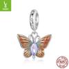 Mori Small Fresh S925 Sterling Silver Butterfly Pendant Charm Smart Insect Diy Beaded Accessories