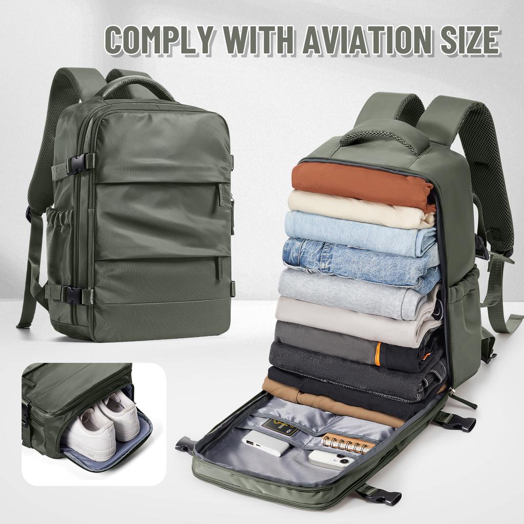 Cabin Backpack 40X30X20 Airplane Travel Backpack Women Men Backpack, Laptop Bag Bookbag Waterproof Shoe Compartment Backpack
