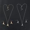 Stainless Steel Waterproof Non-Fading Bird Wing Earrings & Pendant Set for Women
