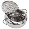 304 Stainless Steel Frying Pot Temperature Controllable Mini Cooking Fryer with Thermometer for
