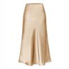 Elegant Temperament, High-quality Acetate Satin Elastic High-waist Split Mid-length Skirt