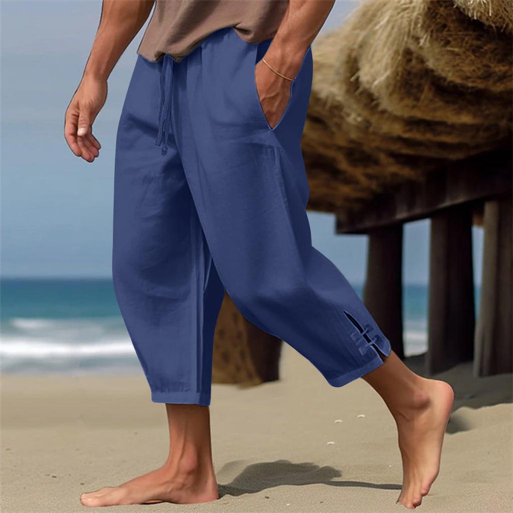 Beach Pants With Slit Cuffs For Comfortable And Breathable Casual Pants