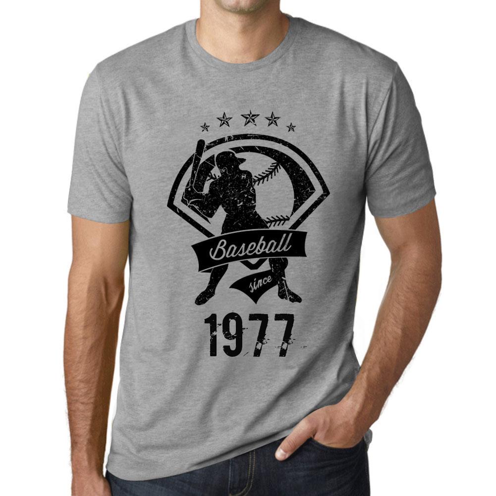 Men's Vintage Tee Shirt Graphic T Shirt Baseball Since 1977 Grey Marl