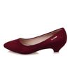 Fashion Casual Low Heels Shoes Women‘s Pumps Fashion Flock Red Grey Black Heeled Party Office Wedding Shoes Ladies Large Size 48 Comfort