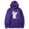 Autumn Winter Solid Color Cat Classic Hoodie Men's Daily Casual Harajuku Hoodie Y2K Street Wear Warm Hoodie