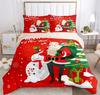 Happy Christmas Bedding Set 3D Printed Santa Claus Duvet Cover Set King Queen Double Size Kids Bedding Set No Bed Sheet Gifts