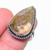 Natural Ocean Jasper Gemstone 925 Sterling Silver Jewelry Ring Size 7.5 E3j39