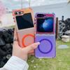 Aurora Gradient For Magsafe Case For Samsung Galaxy Z Flip 4 5 6 7 5G ZFlip5 ZFlip6 2 Piece Set Magnetic Matte Shockproof Cover