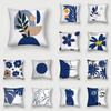 Office Living Room Home Pillowcase Abstract Blue Flower Pillowcase Car Ornaments