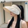 Summer Sunscreen Hat Women's Outdoor Travel Versatile Fashion Empty Top Hat Pearl Pleated Big Brim Sun Hat