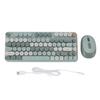 2.4G Bluetooth Wireless Keyboard Mouse Combo Retro Colorful 3 DPI Adjustable Round Keycaps Quiet