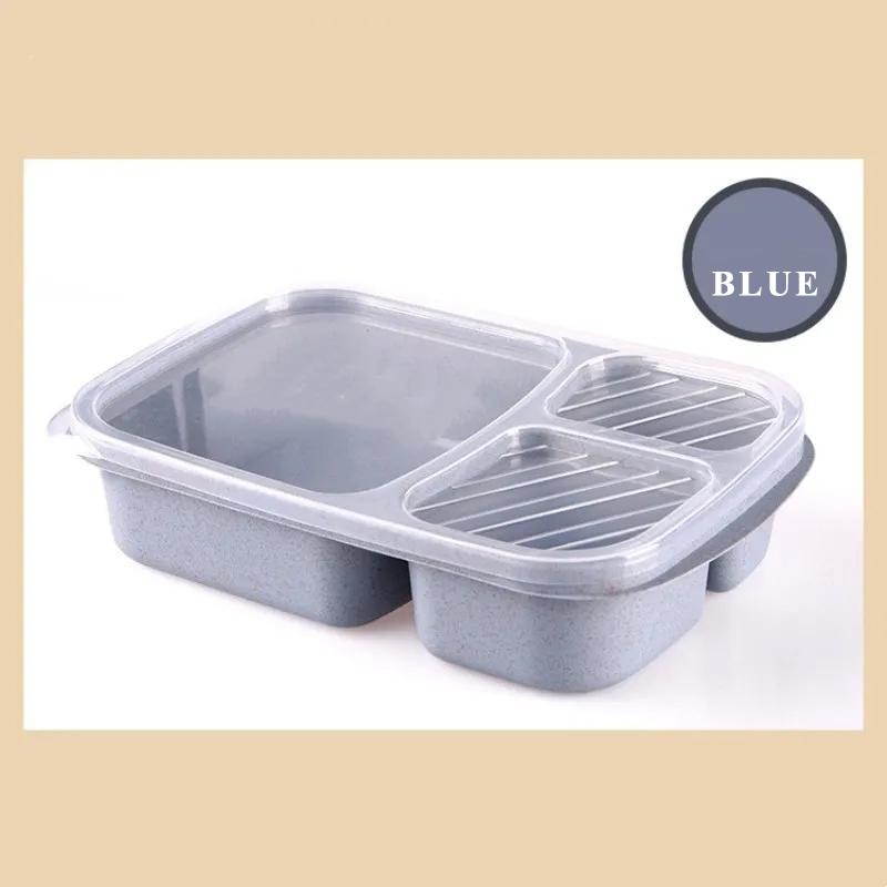 Wheat Straw Lunch Box Microwave Compartment Dinnerware Food Storage Container Lunch Box for Kids Healthy BPA Free Bento Boxes