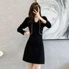 Spring and Autumn New Fake Two-piece Knitted Dress Women's New Waist Sweater Skirt