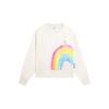 Li-Ning X Pixar Toy Story Series Rainbow Cartoon Print Plush Warm Loose Long Sleeve Sweatshirt Women Tops Off-White AWDSF34-2