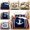 3D Printed Sailing Themed Anchor Bedding Ultra-fine Fiber Down Duvet Covers Pillowcase 2/3pcs Single Double Bed, Full-size Bedroom Decoration