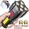 5 LED Flashlight With COB Side Lights, USB Rechargeable Flashlight 4 Modes Torch Portable Work Light For Outdoor Camping Fishing