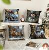 Christmas Pillow Cover Polyester Printed New Office Sofa Cushion Decoration Home Pillow Cover
