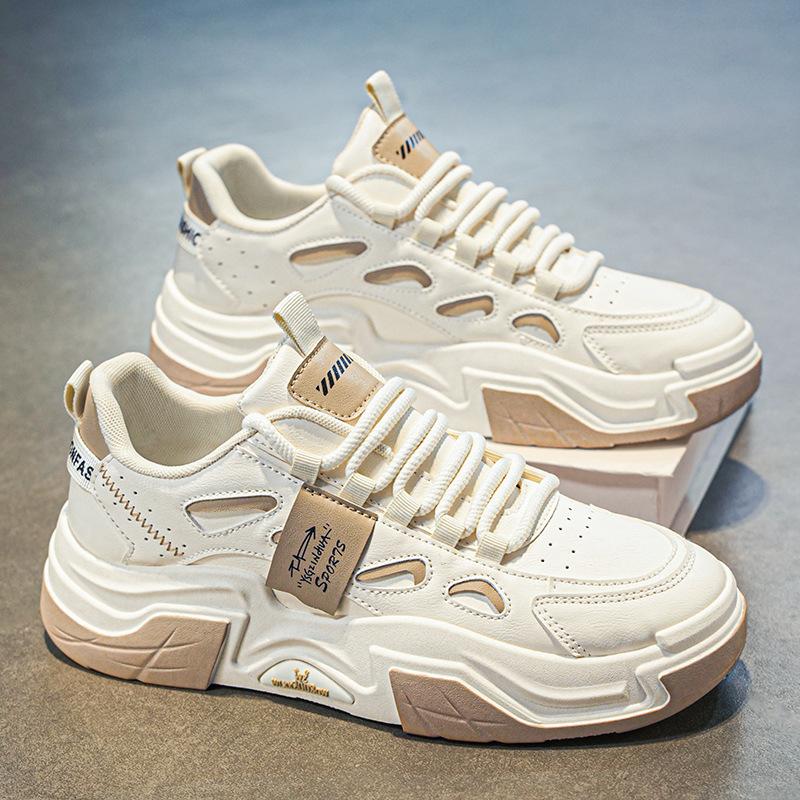 2024 Autumn Men's Shoes Breathable Little White Shoes Men's Trend Versatile Platform Sports Shoes Casual Board Shoes Dad Trendy Shoes