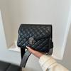 Embroidered Thread Women'S Bag Fashionable Small Square Bag Texture Pu Shoulder Bag Niche Turn Lock Messenger Bag