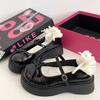 Retro Sweet Bow Small Leather Shoes Women's Summer New Height Increase Black Height Versatile Single Shoes