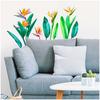 [Q6509] - Green 'Jungle Tropical' Sticker Sheet (tropical Flower) - 50x70 Cm