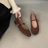 Comemore Spring New Women Flats Round Toe Shallow Slip On Ladies Casual Ballet Shoes Soft Suede Leather Eelgant Dress Shoes