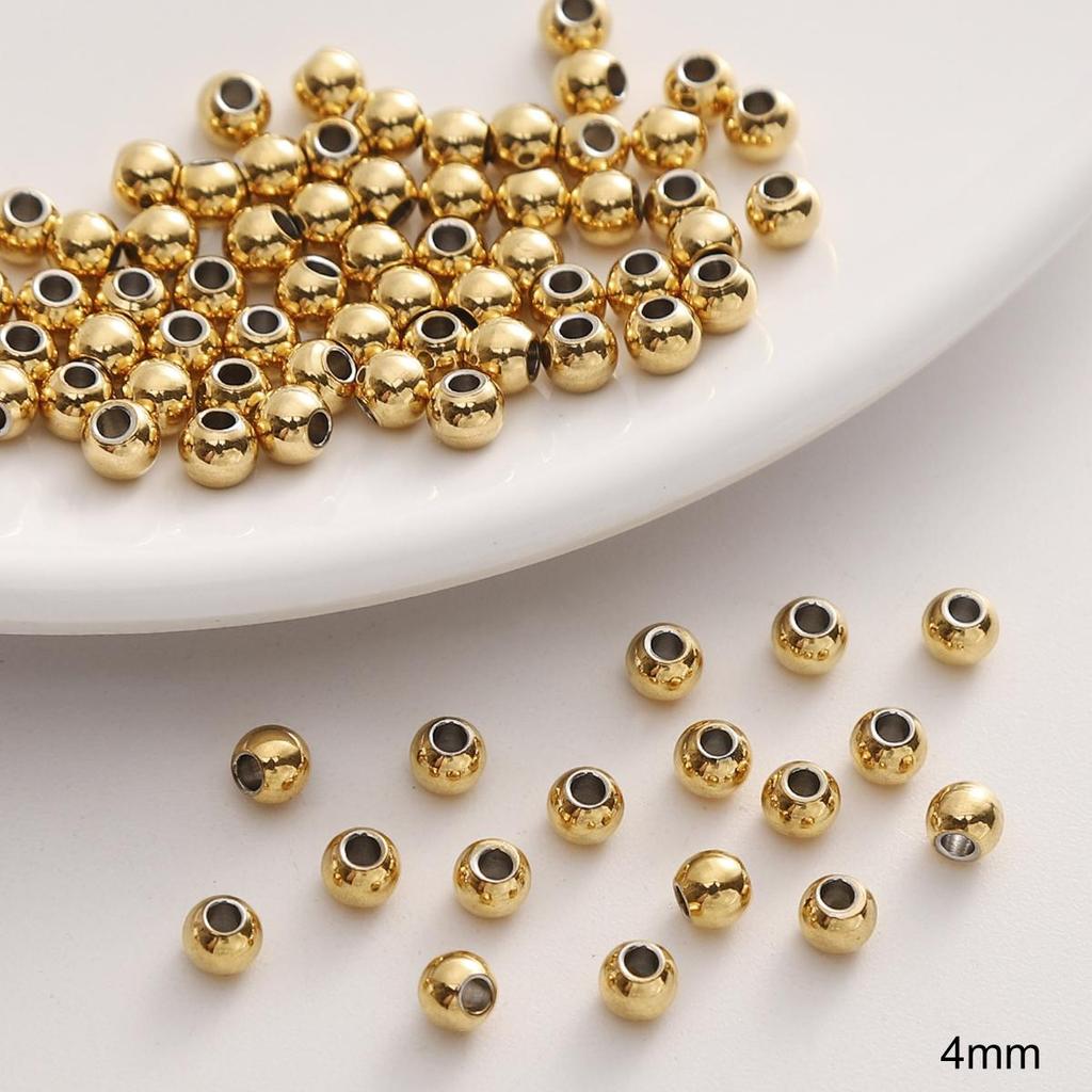 10-50pcs/bag Stainless Steel Beads DIY Bracelet Necklace Earrings Jewelry Accessories