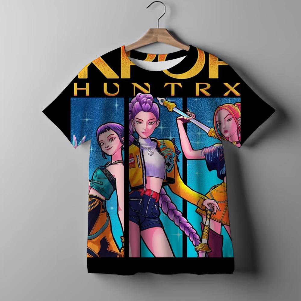 Children's Clothing KPop Demon Hunters Fans Gifts Kids Clothes Fashion Casual Tops 2025 Hot Movie Soft Cotton Baby Girls T Shirt