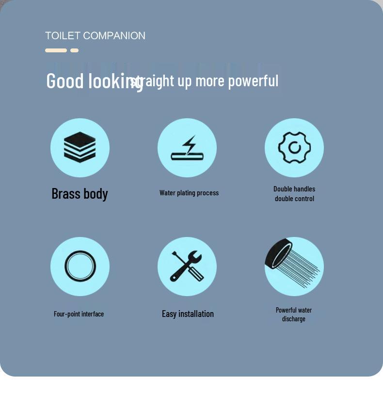 Dual Control Copper Angle Valve Set with Adjustable Pressure Spray Gun for Household Cleaning.